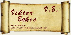 Viktor Bakić vizit kartica
